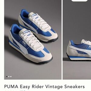 Puma Blue and White Easy Rider Sneakers